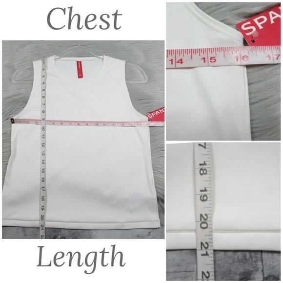 SPANX Bare Naked Crewneck Tank in Power White Women's Size Large - NWT - Picture 10 of 12